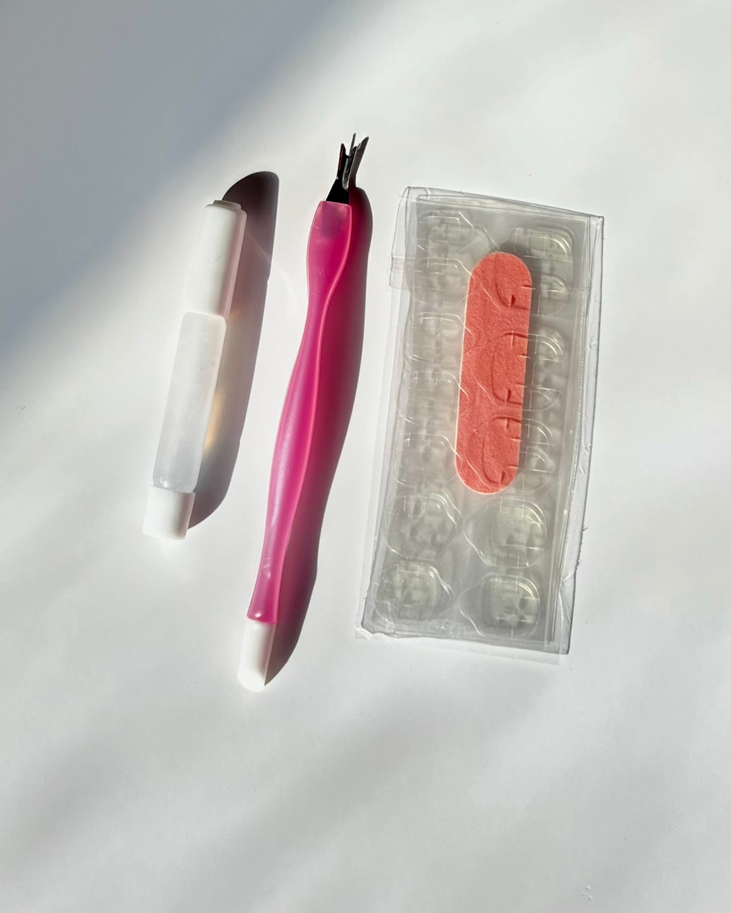 Hot pink salmon press on nails